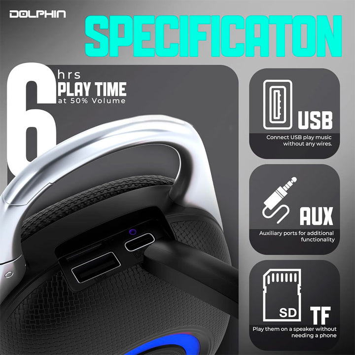 DOLPHIN BOCINA BLUETOOTH CLIP IPX5 CAMUFLAJE