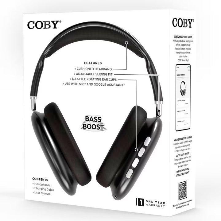 COBY AUDIFONOS BLUETOOTH ON EAR COLOR NEGRO