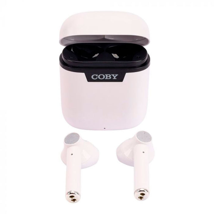Coby Audifonos True Wireless con Estuche de Carga Color Blanco