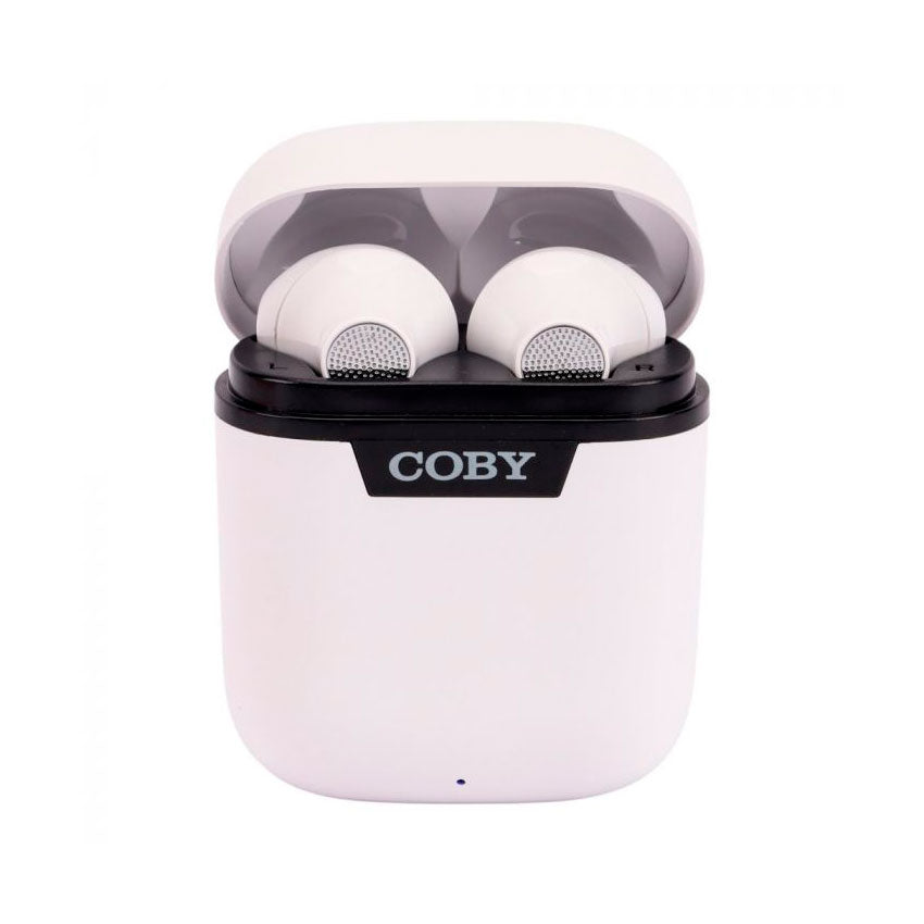 Coby Audifonos True Wireless con Estuche de Carga Color Blanco