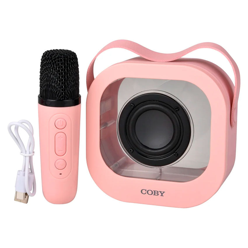 BOCINA BLUETOOTH COBY KARAOKE CUBE C/MICROFONO ROSA