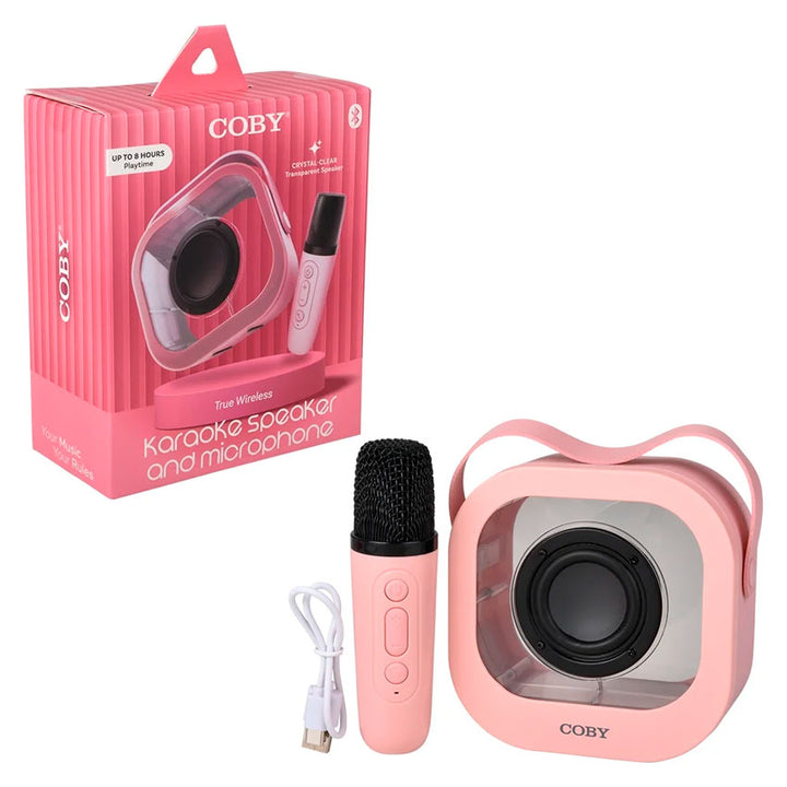 BOCINA BLUETOOTH COBY KARAOKE CUBE C/MICROFONO ROSA