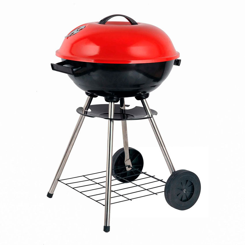 Brenttwood Asador Portatil 17 Pulg Rojo con Tapa y Control de Temperatura
