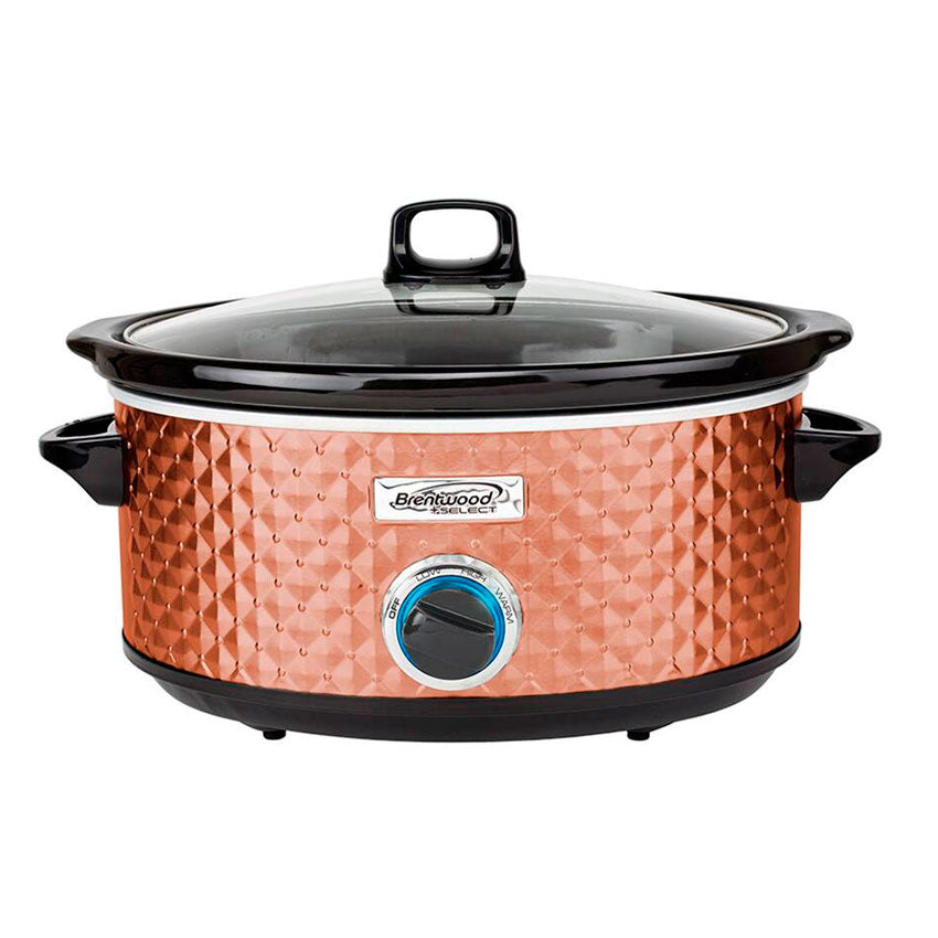 Brentwood Olla Lento Cocimiento Cobre 6.6 Lts de Cerámica Extraíble