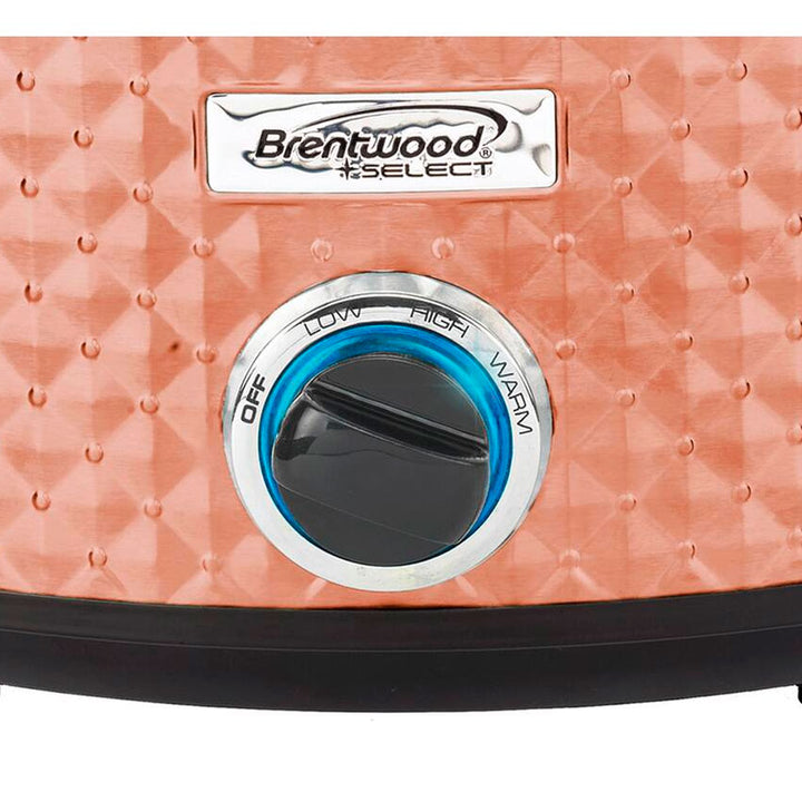 Brentwood Olla Lento Cocimiento Cobre 6.6 Lts de Cerámica Extraíble