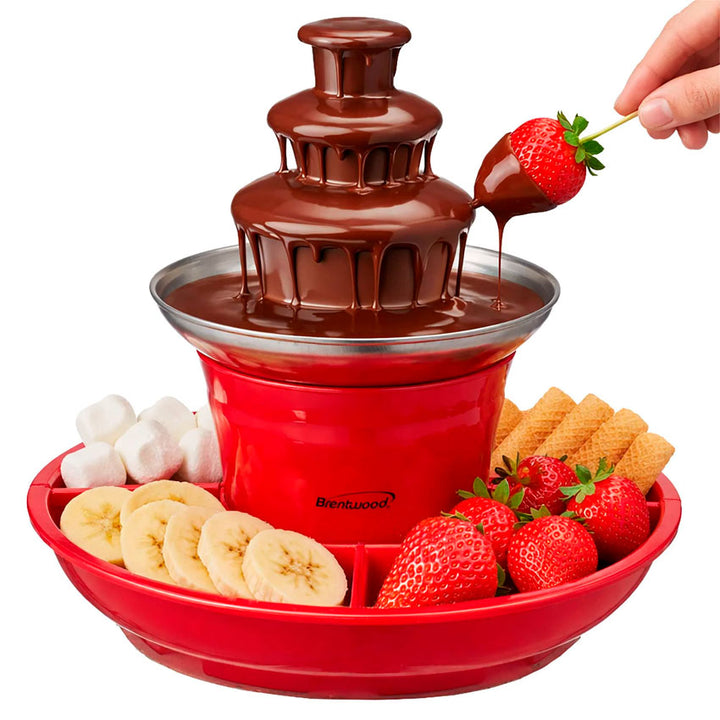 Maquina Fondue de Chocolate 3 Niveles Brentwood Roja