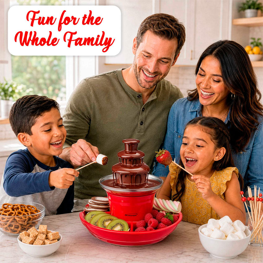 Maquina Fondue de Chocolate 3 Niveles Brentwood Roja