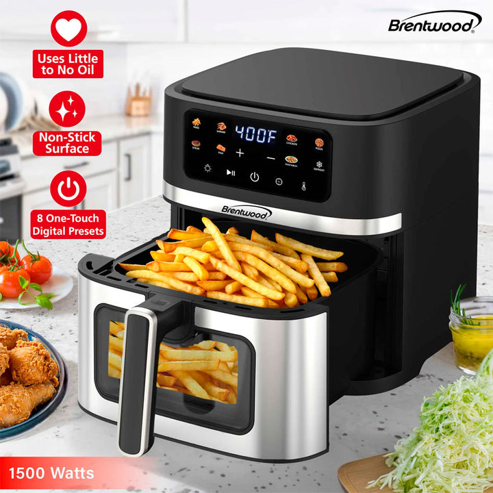 Brentwood Freidora de Aire Digital 8qt Negra con Pantalla Táctil