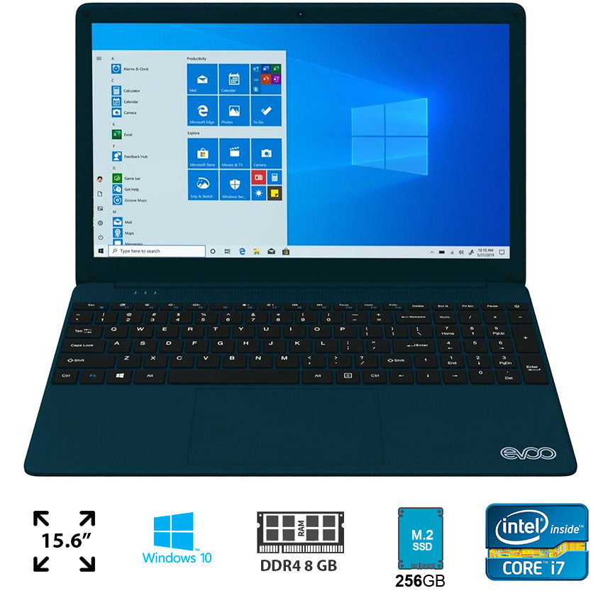 EVOO-LAPTOP 15.6"-EVC156-1BL-INTEL CORE I7-8GB DE RAM-256GB DISCO DUR