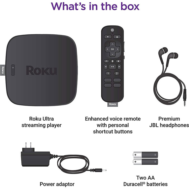 ROKU ULTRA LT 4K CONTROL REMOTO Y AUDIFONOS DISPOSITIVO STREAMING