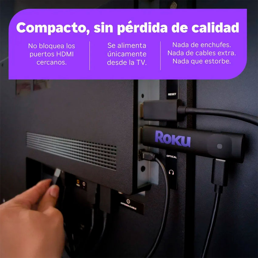 Roku Streaming Hd Stick 3840s2 con Control por Voz y Dolby Audio
