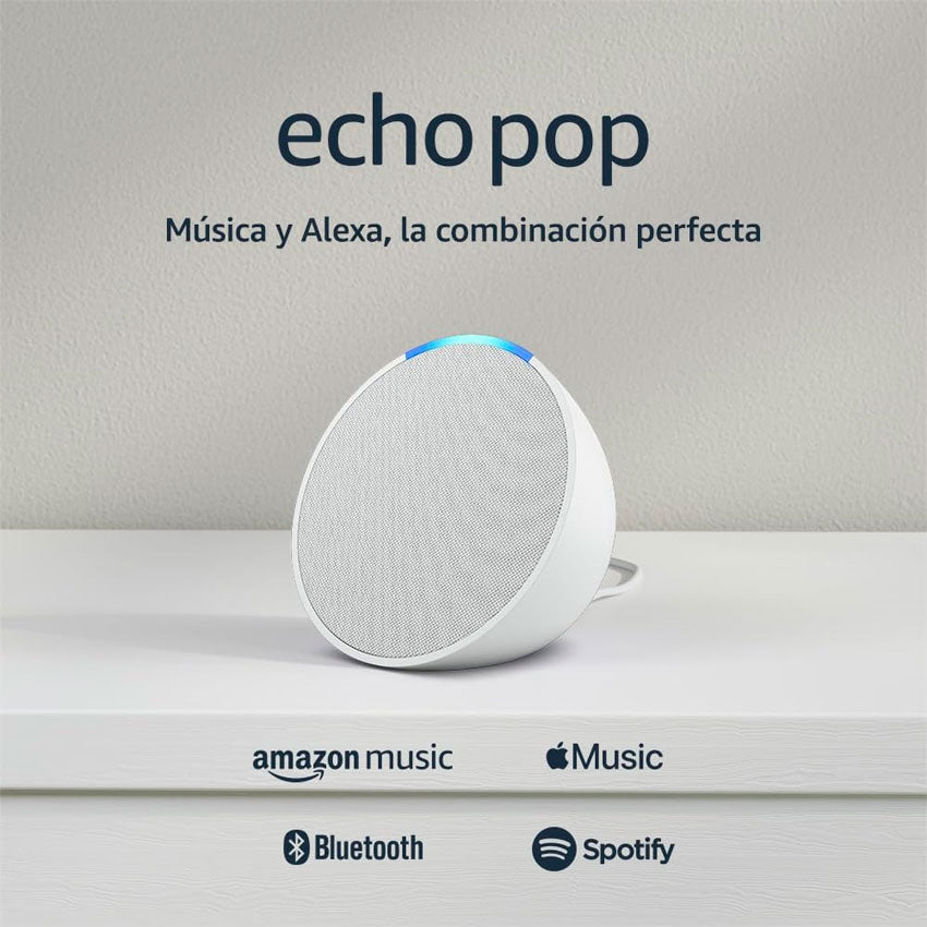 ASISTENTE DE VOZ AMAZON ECHO POP 1ST GEN. GLACIER WHITE