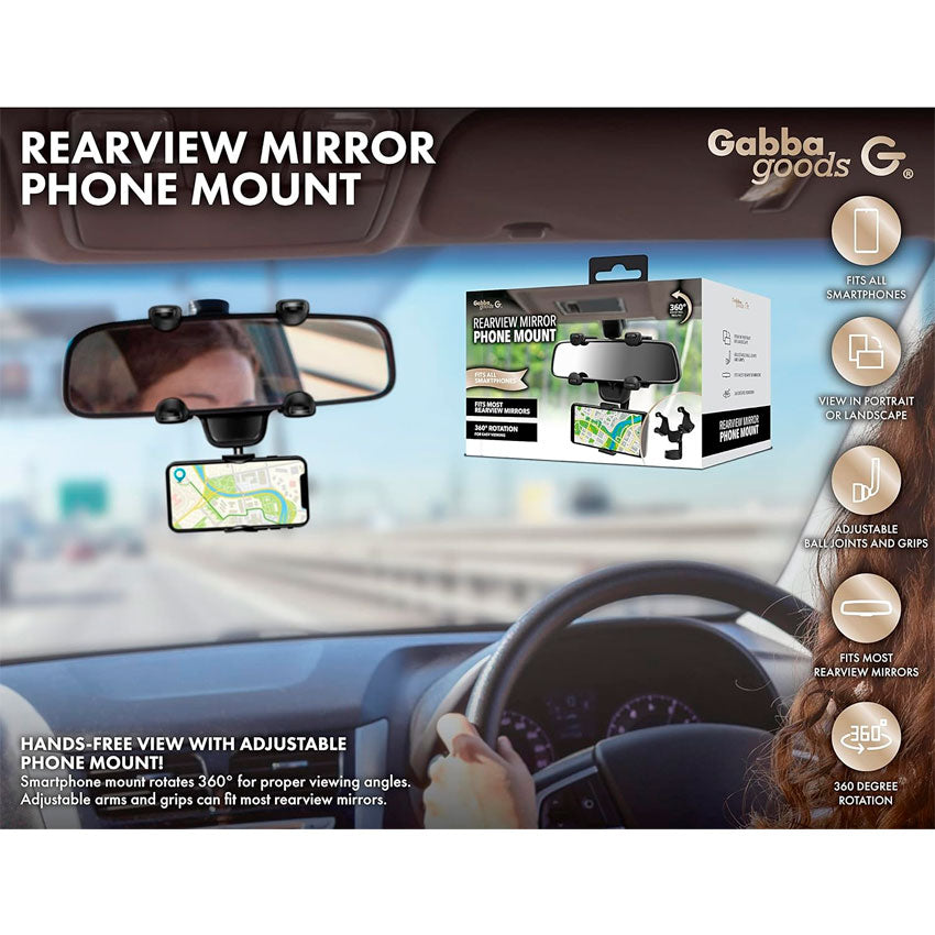 GABBA GOODS SOPORTE PARA CEL. PARA ESPEJO RETROVISOR