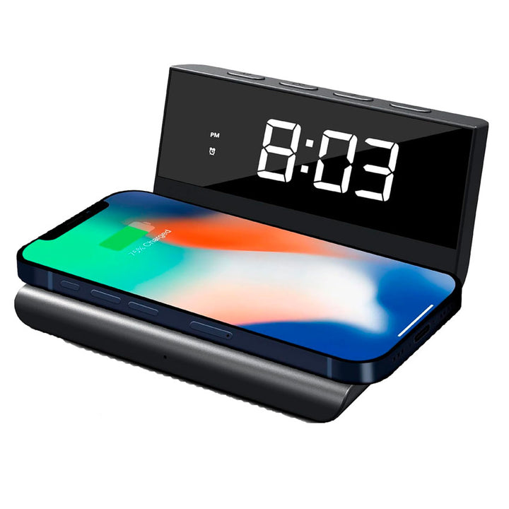 BROOKSTONE RELOJ DESPERTADOR DIGITAL C/CARGADOR NEGRO