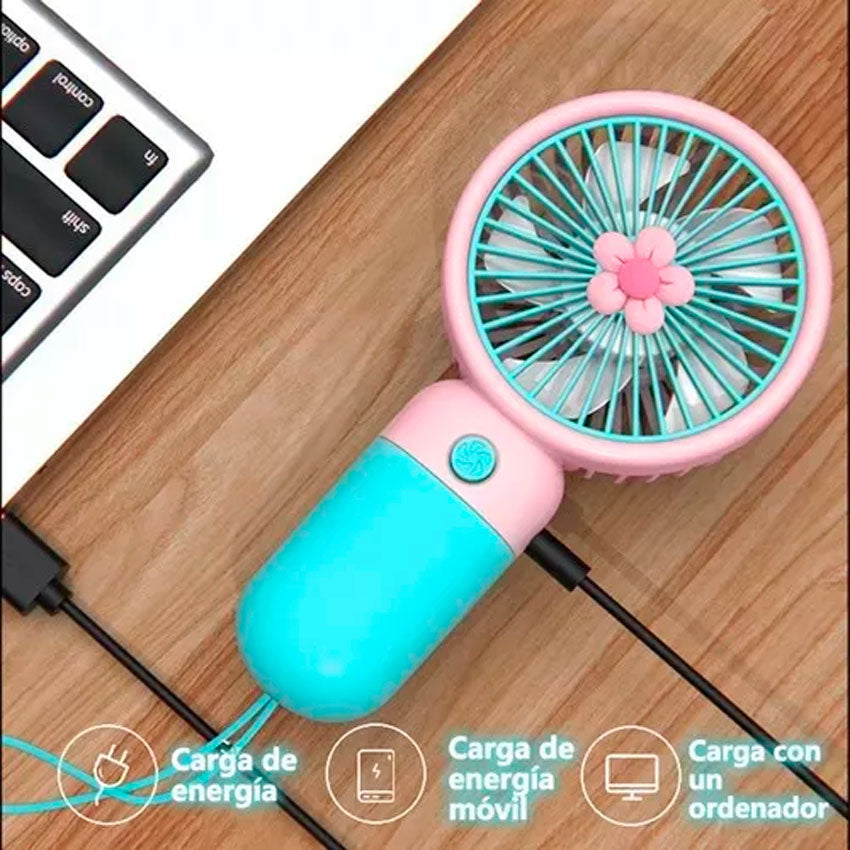 GABBA GOODS VENTILADOR PORTATIL FLOR