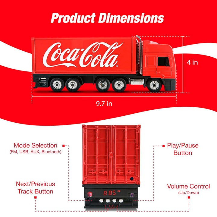 COCA-COLA BOCINA BLUETOOTH TRUCK POP BOTTLE