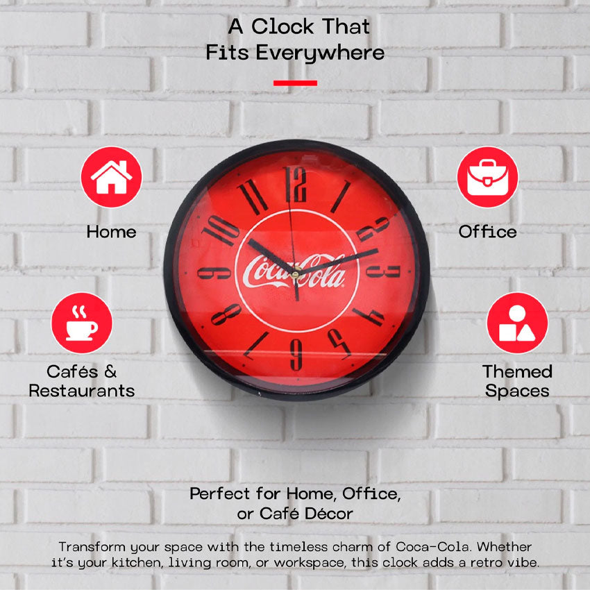 COCA -COLA RELOJ DE PARED 10" ROJO