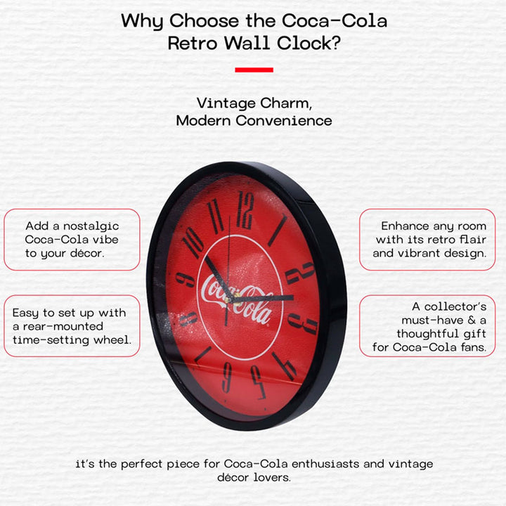 COCA -COLA RELOJ DE PARED 10" ROJO