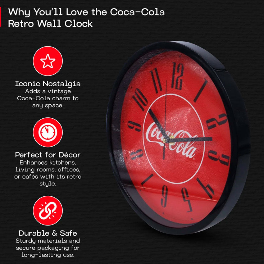 COCA -COLA RELOJ DE PARED 10" ROJO