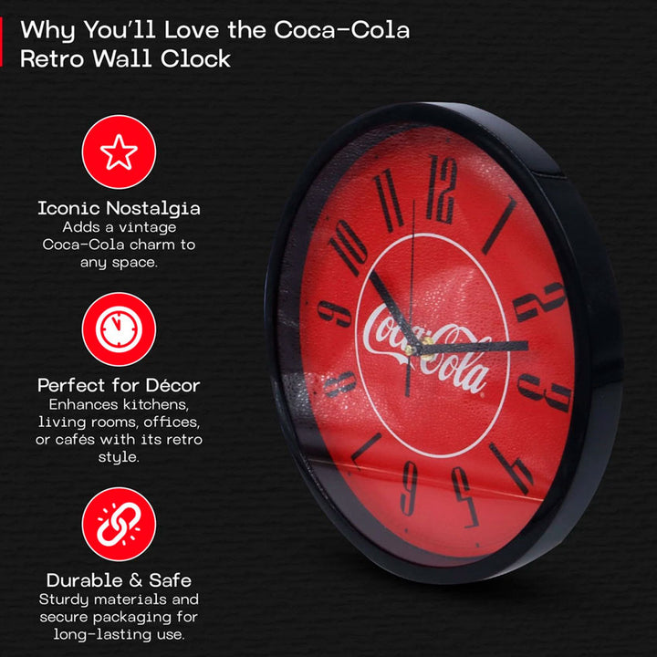 COCA -COLA RELOJ DE PARED 10" ROJO