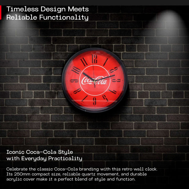 COCA -COLA RELOJ DE PARED 10" ROJO