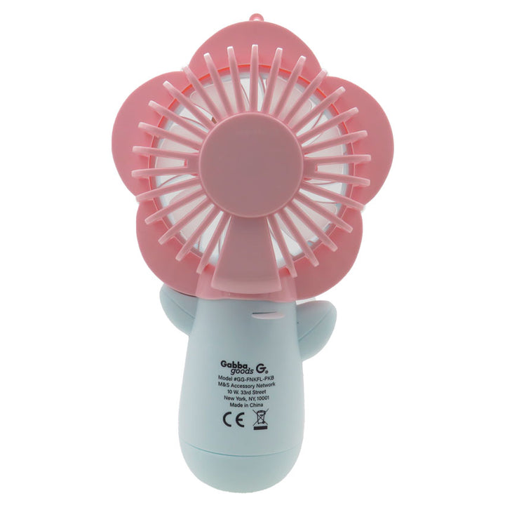 GABBA GOODS VENTILADOR PORTATIL TIPO FLOR RECARGABLE, 2 VELOCIDADES ROSA/AZUL