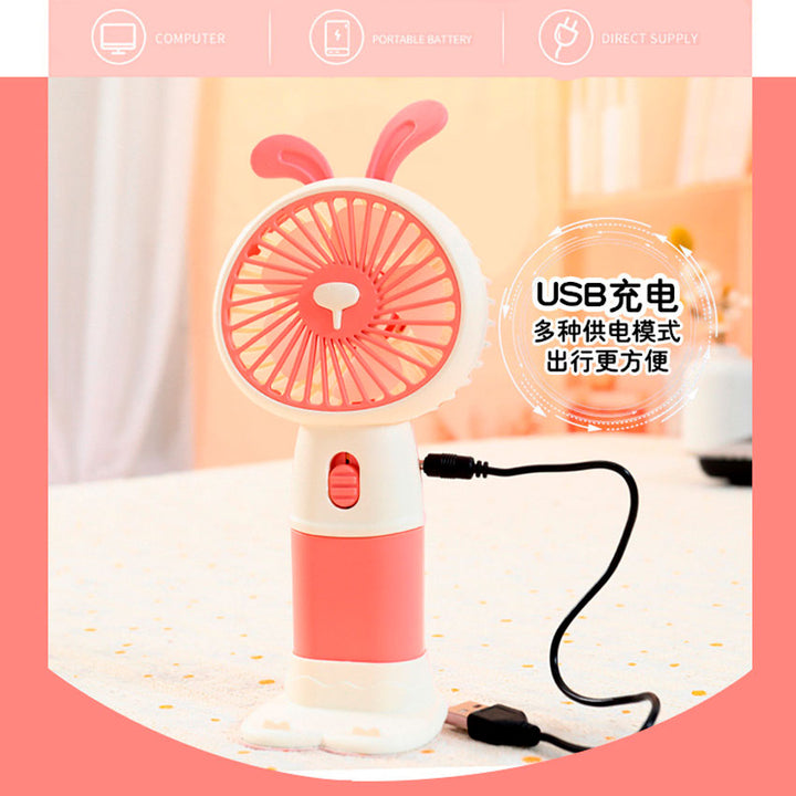 Gabba Goods Ventilador Portatil Blanco/rosa Recargable Compacto y Ligero
