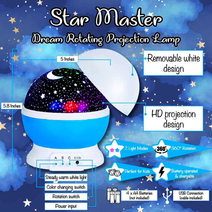 LUZ LED PROYECTOR ESTRELLAS GLOW KIDS