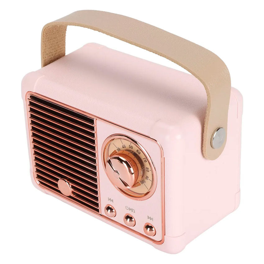 GABBA GOODS RADIO BLUETOOTH VINYL VIBES RETRO ROSA