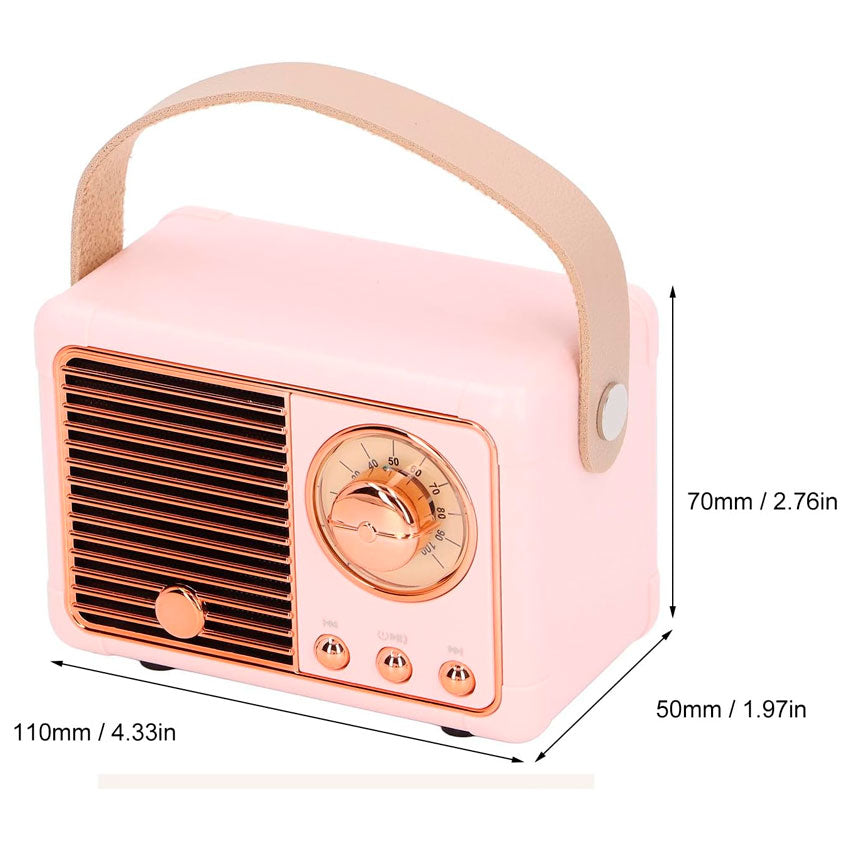 GABBA GOODS RADIO BLUETOOTH VINYL VIBES RETRO ROSA