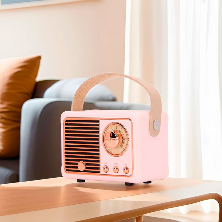GABBA GOODS RADIO BLUETOOTH VINYL VIBES RETRO ROSA