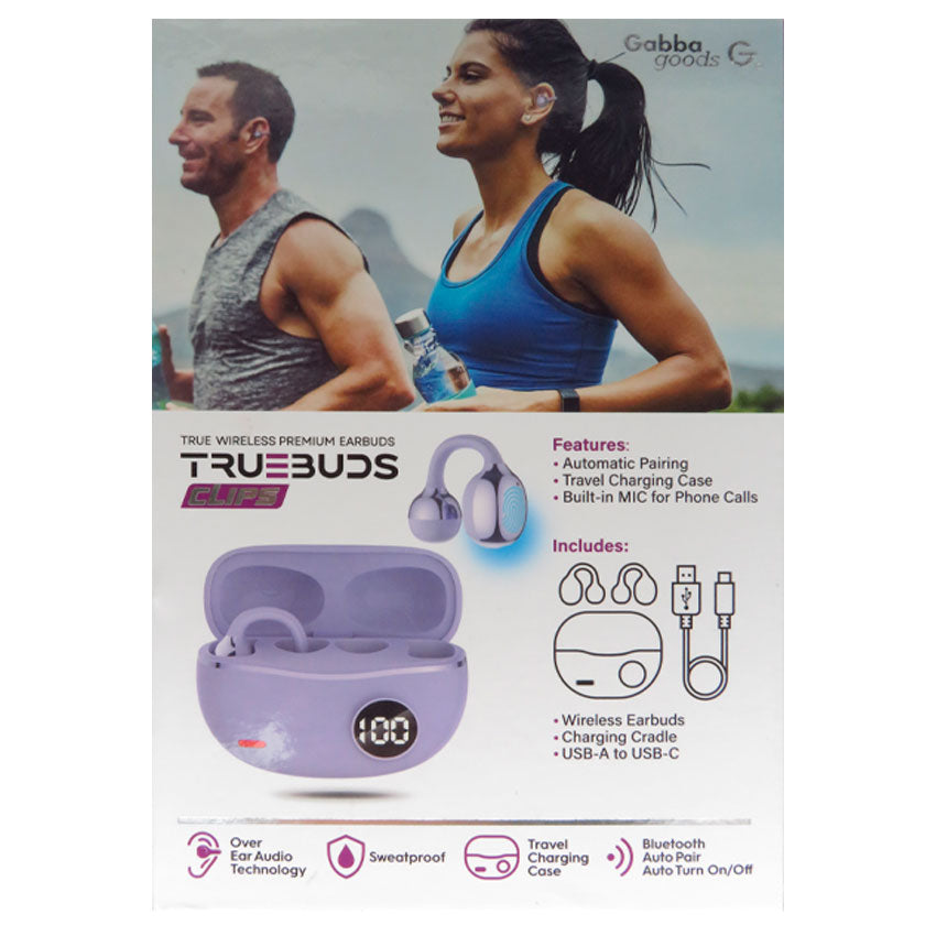 Audifonos True Wireless Gabba Goods Truebuds Ear Clip Lavanda