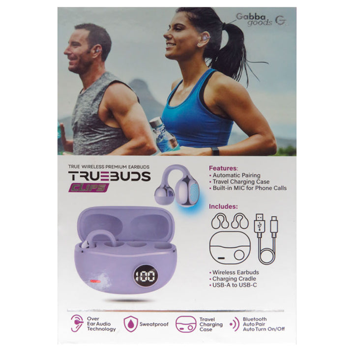 Audifonos True Wireless Gabba Goods Truebuds Ear Clip Lavanda