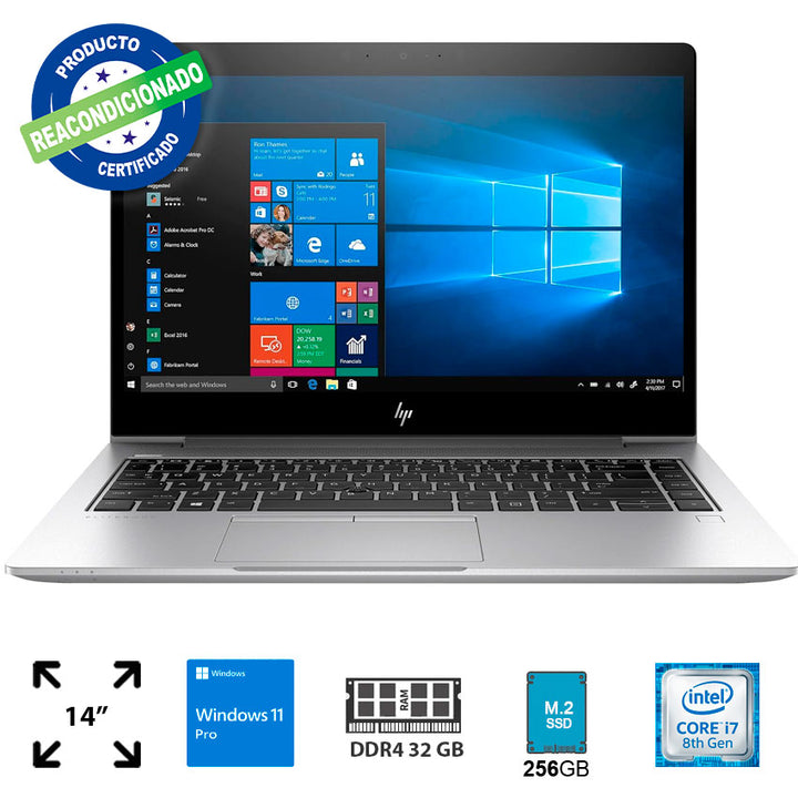LAPTOP HP 14" 32 GB RAM, 256 GB SSD, I7-8665U, W11 PRO