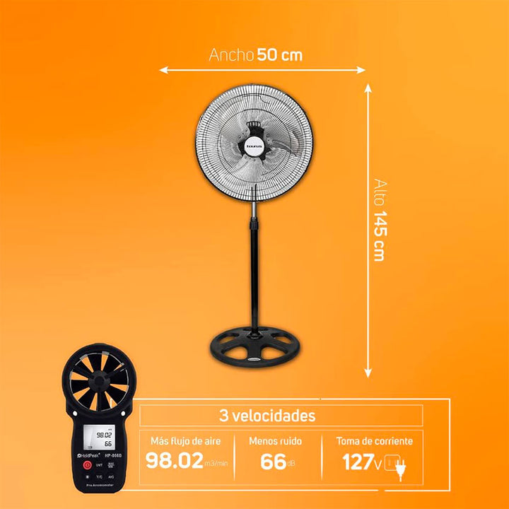 Taurus Ventilador de Pedestal 3 en 1 Metalico 18 Pulgadas