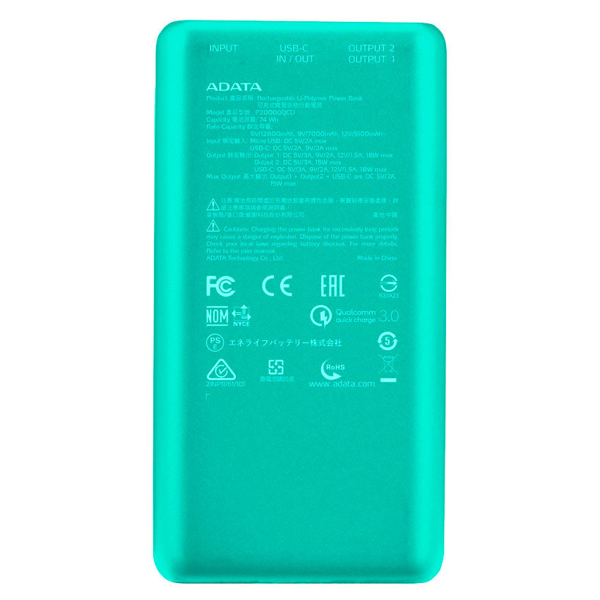 BATERIA DE RESPALDO ADATA 20000 MAH