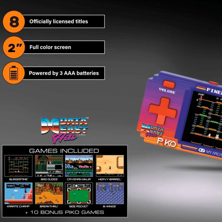 DREAMGEAR CONSOLA PORTÁTIL DATA EAST PIXEL POCKET PRO CON 18 JUEGOS Y PANTALLA DE 5.1 CM