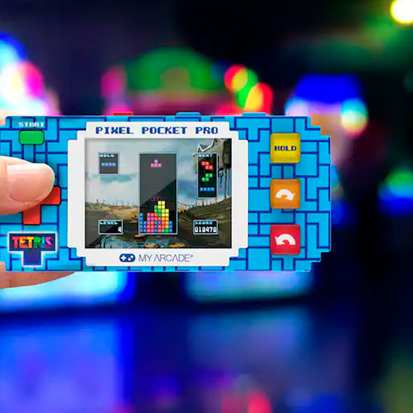 DREAMGEAR CONSOLA PORTÁTIL TETRIS PIXEL POCKET PRO CON 7 JUEGOS Y PANTALLA DE 5.1 CM