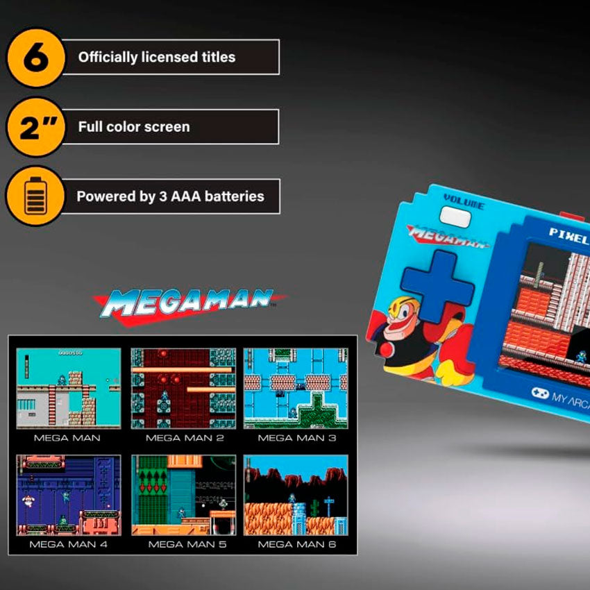 DREAMGEAR CONSOLA PORTÁTIL MEGA MAN PIXEL POCKET PRO CON 6 JUEGOS Y PANTALLA DE 5.1 CM
