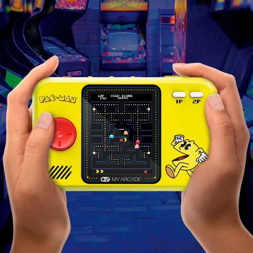DREAMGEAR CONSOLA PORTÁTIL PAC-MAN POCKET PLAYER PRO CON PANTALLA DE 7 CM Y ESTUCHE DE VIAJE