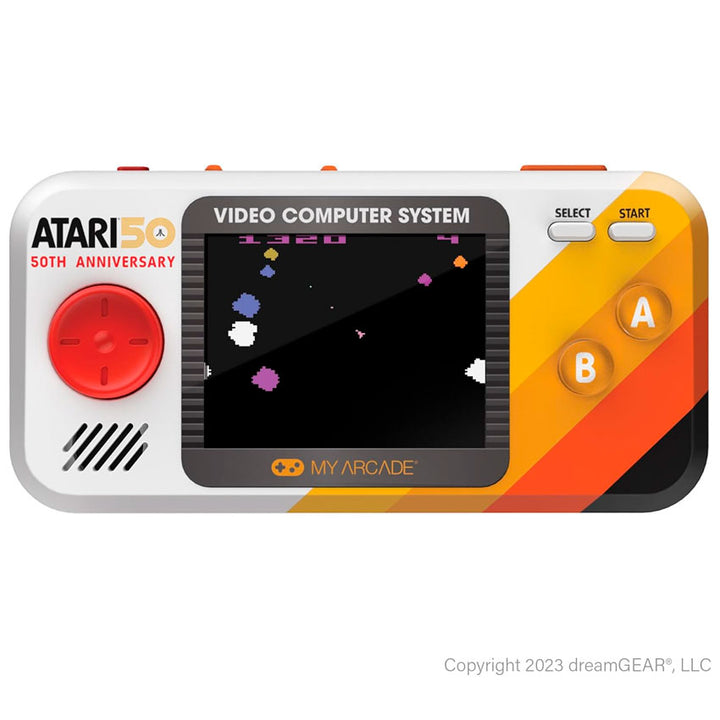 DREAMGEAR CONSOLA PORTÁTIL ATARI POCKET PLAYER PRO CON PANTALLA DE 7 CM, ESTUCHE DE VIAJE Y 100 JUEGOS INCLUIDOS