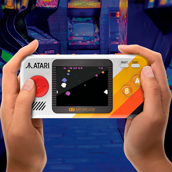 DREAMGEAR CONSOLA PORTÁTIL ATARI POCKET PLAYER PRO CON PANTALLA DE 7 CM, ESTUCHE DE VIAJE Y 100 JUEGOS INCLUIDOS
