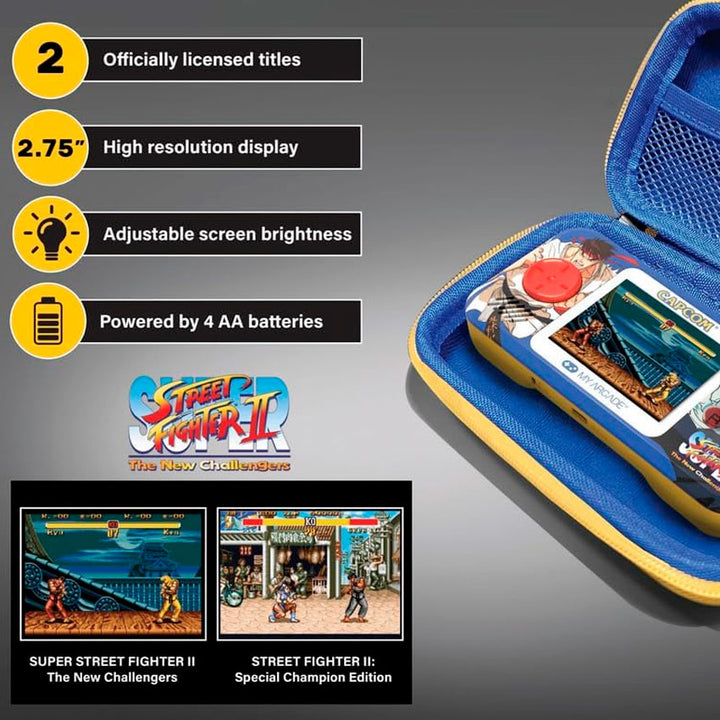 DREAMGEAR CONSOLA PORTÁTIL SUPER STREET FIGHTER II POCKET PLAYER PRO CON PANTALLA DE 7 CM Y ESTUCHE DE VIAJE