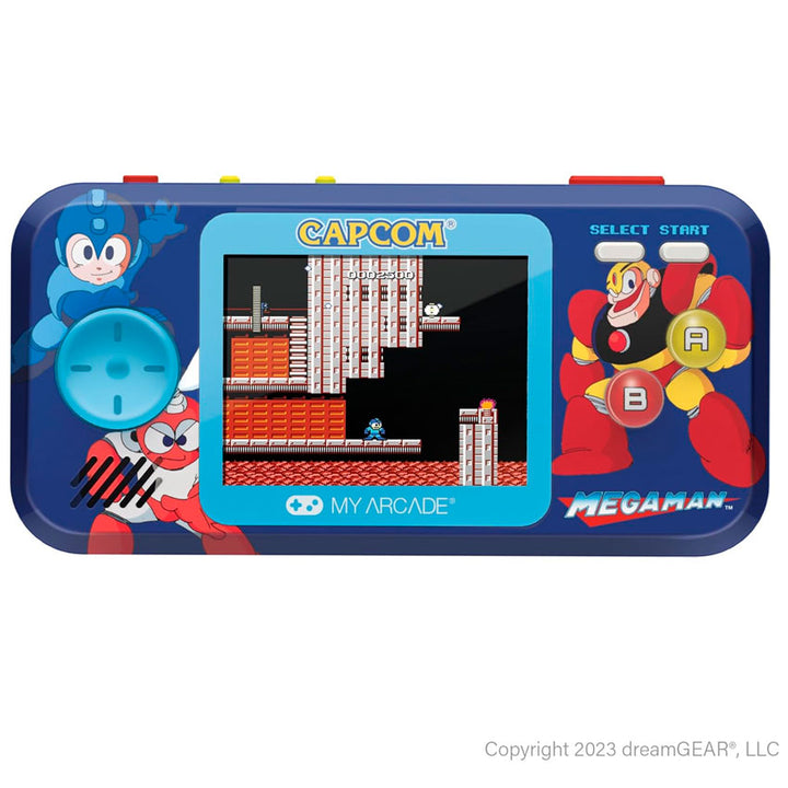 DREAMGEAR CONSOLA PORTÁTIL MEGA MAN POCKET PLAYER PRO CON PANTALLA DE 7 CM, ESTUCHE DE VIAJE Y 6 JUEGOS INCLUIDOS