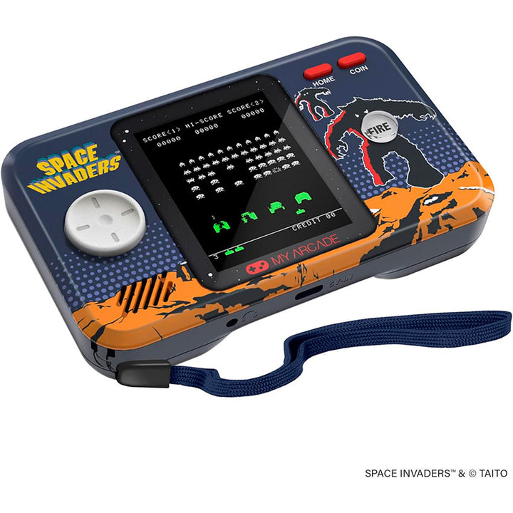 DREAMGEAR CONSOLA PORTÁTIL SPACE INVADERS POCKET PLAYER PRO CON PANTALLA DE 7 CM Y ESTUCHE DE VIAJE
