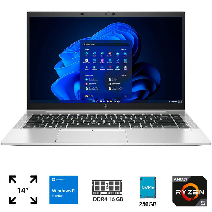 LAPTOP HP 14" 16 GB RAM, 256 GB SSD, RYZEN 5 PRO , W11