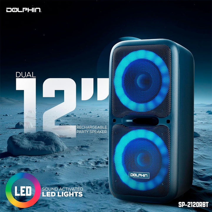 DOLPHIN BAFLE 2X12 PULGADAS 3,600 WATTS BLUETOOTH