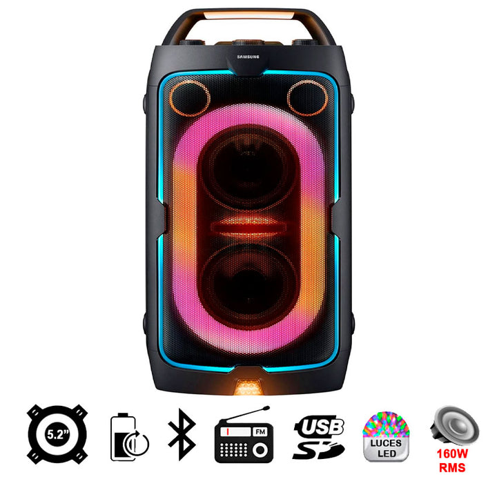 Samsung Bafle 2x5.25 Pulgadas 160 Watts Rms Bluetooth Recargable
