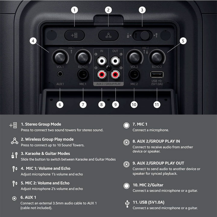 Samsung Bafle 2x5.25 Pulgadas 160 Watts Rms Bluetooth Recargable