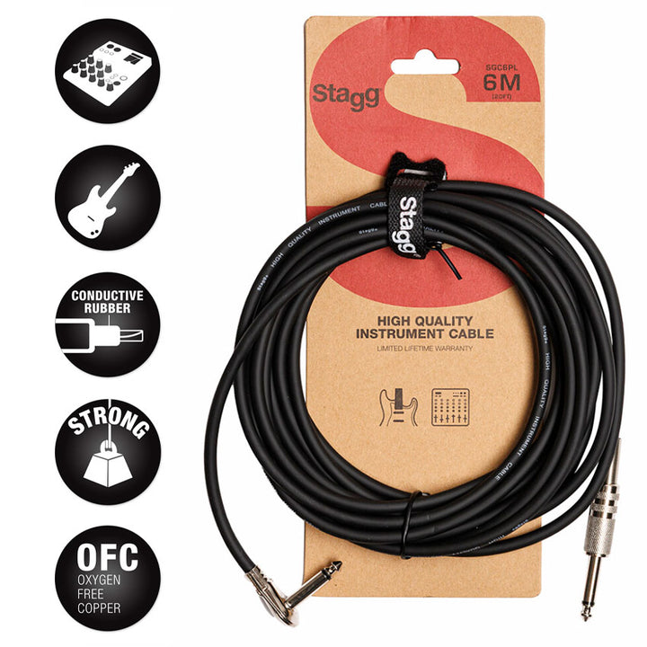 CABLE PARA INSTRUMENTO 6M RECTO/ANGULO